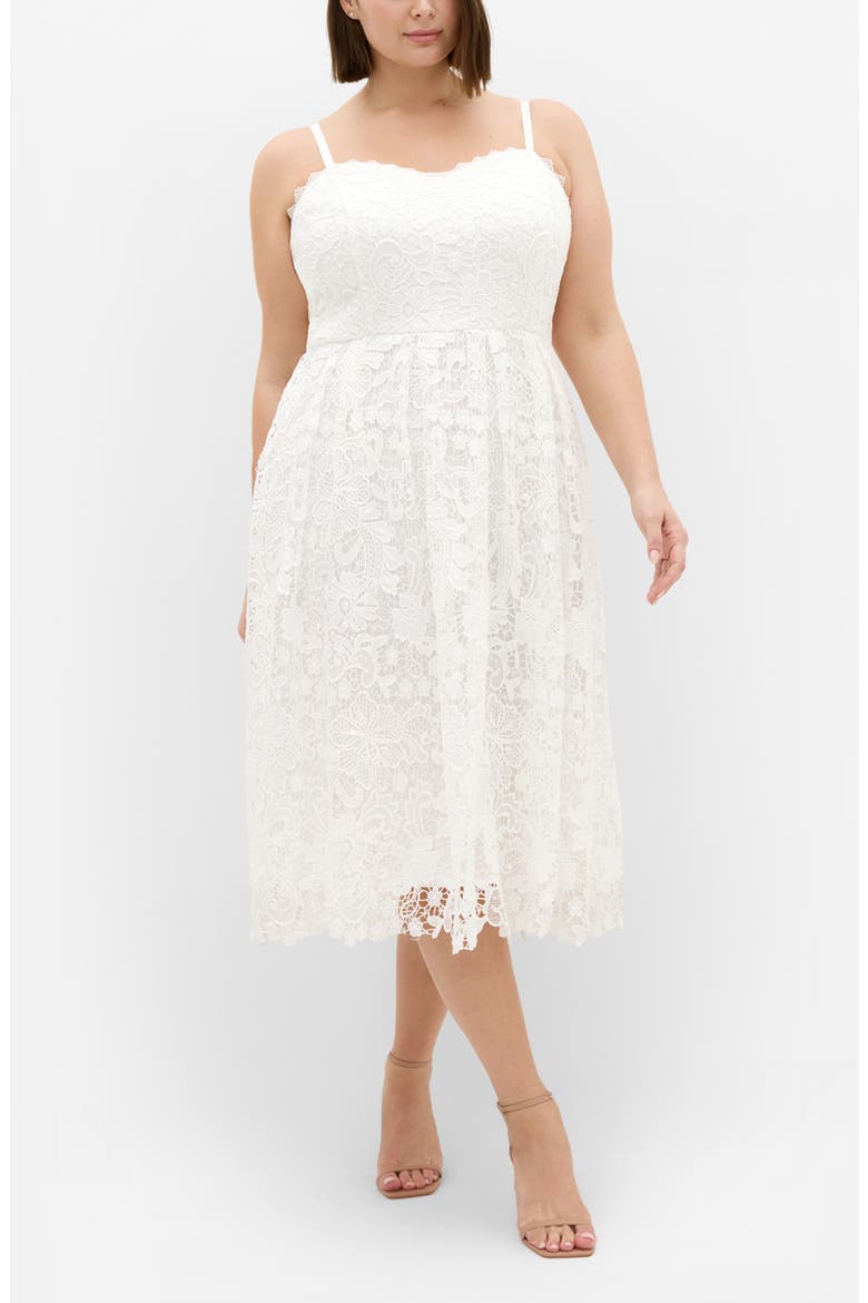 Scarlet Lace Midi Dress, Main, color, IVORY