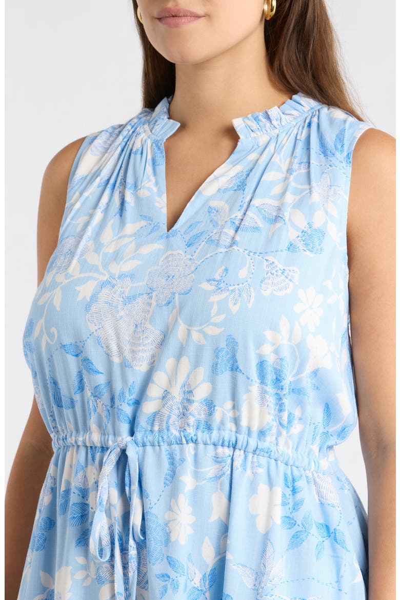 Seraphina Floral Mindi Ruffle Minidress, Alternate, color, WHITE-BLUE-MUL