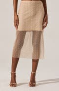 ASTR the Label Messina Beaded Faux Pearl Midi Skirt