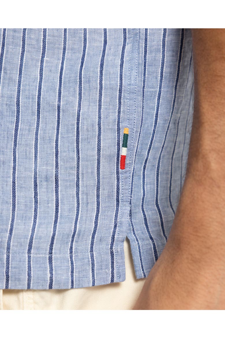 Maitan Lino Relaxed Fit Linen Stripe Shirt, Alternate, color, Bergamo Blue Stripe