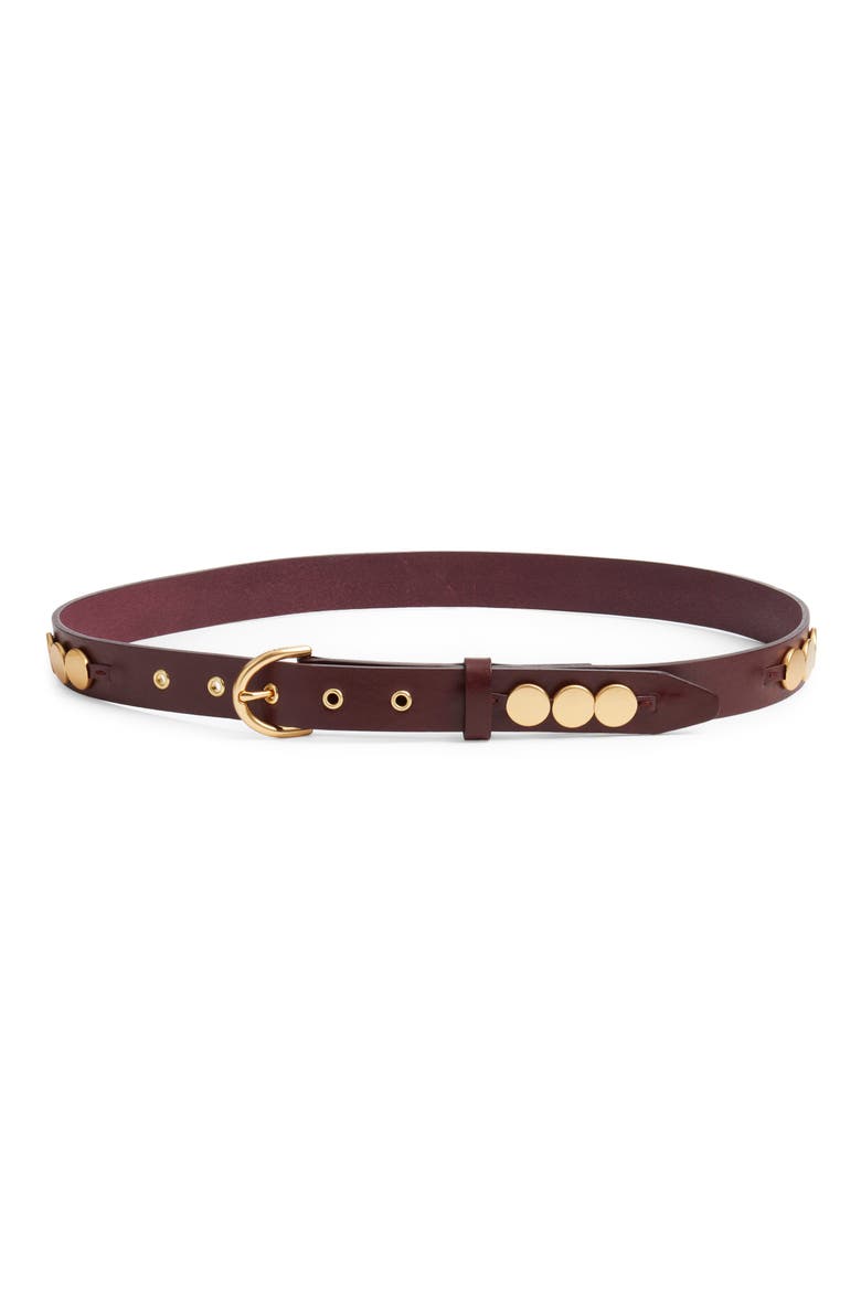 Luna Leather Belt, Main, color, DEEP PLUM