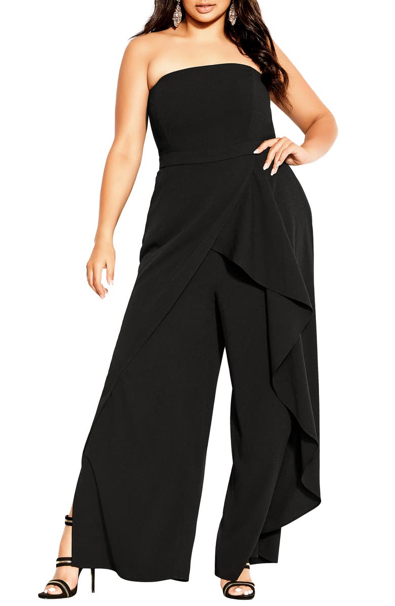 City Chic Attract Strapless Jumpsuit, Main, color,