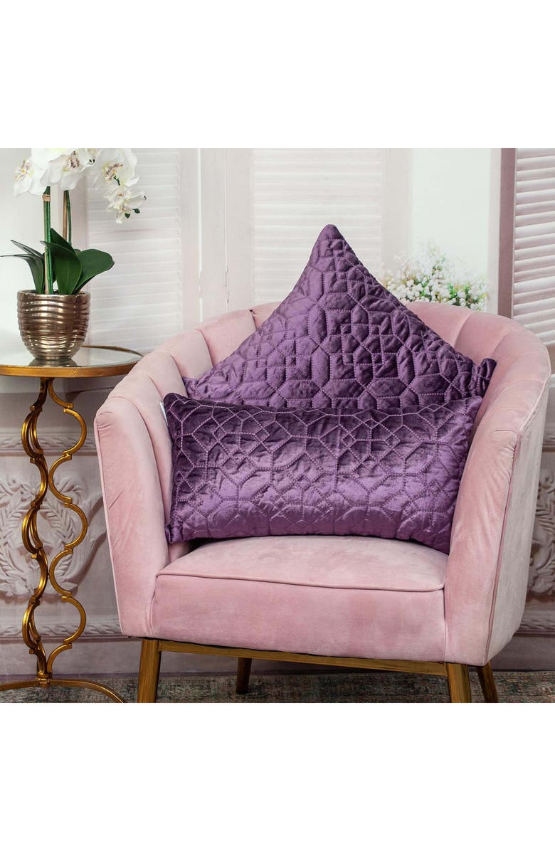 PARKLAND COLLECTION Sora Quilted Throw Pillow, Alternate, color, Purple