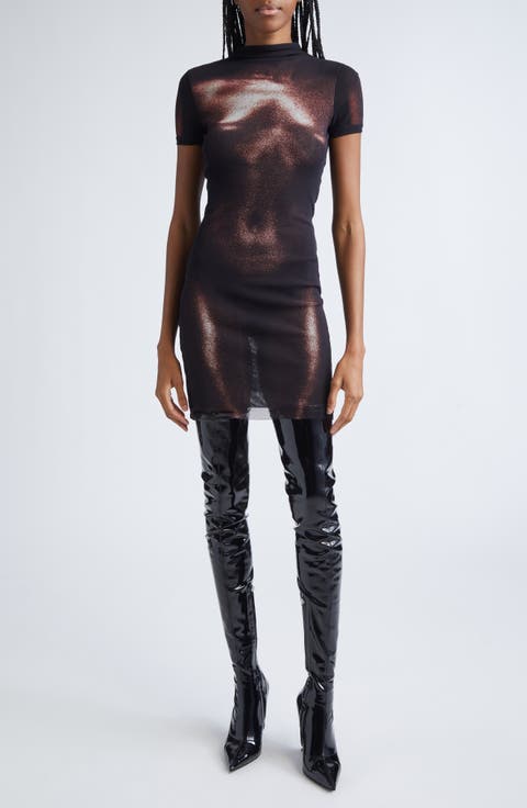 Trompe l'Oeil Mesh Minidress