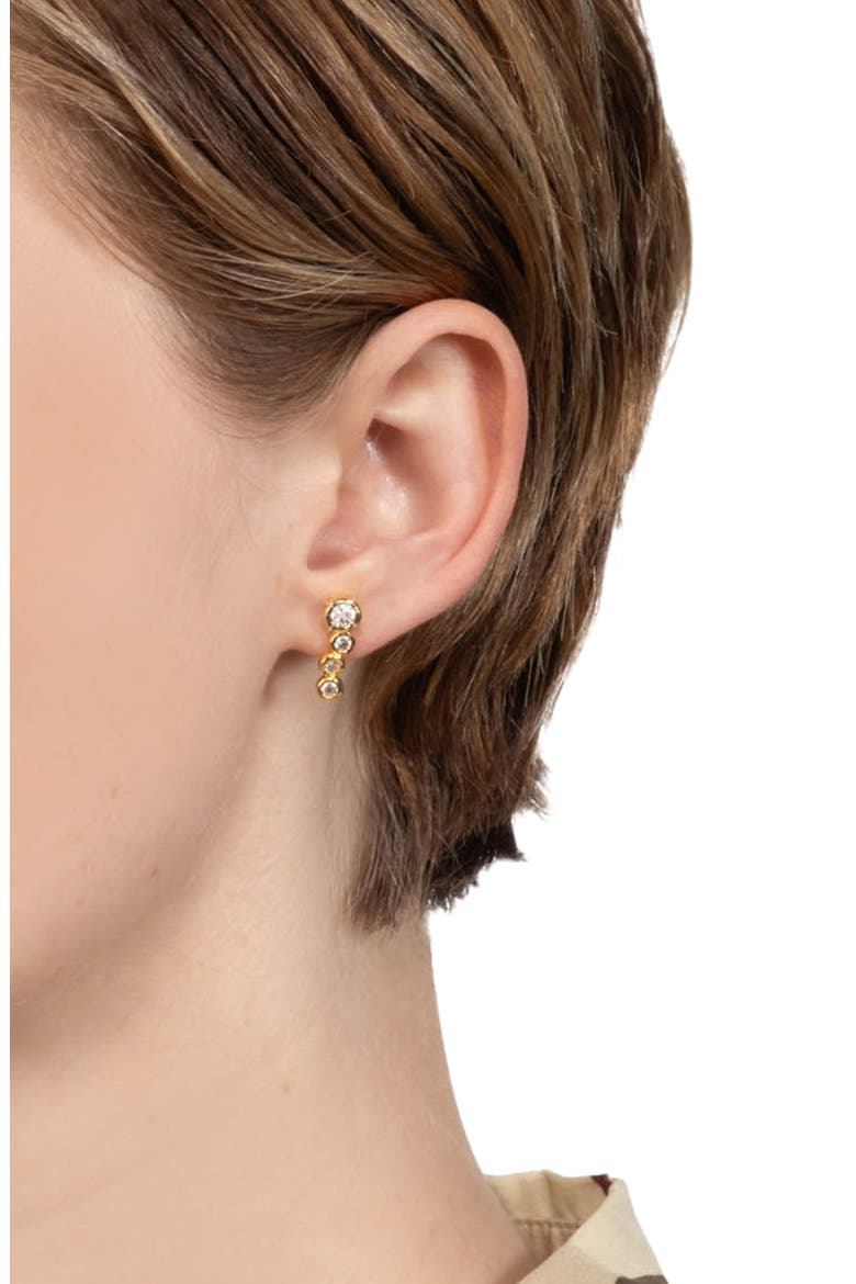 Asterales Cubic Zirconia Bar Earrings, Alternate, color, GOLD