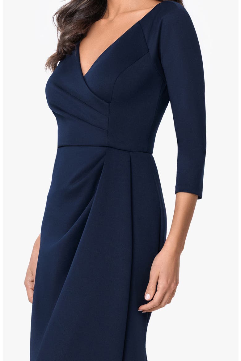 Ruched Scuba Knit Gown, Alternate, color, MIDNIGHT