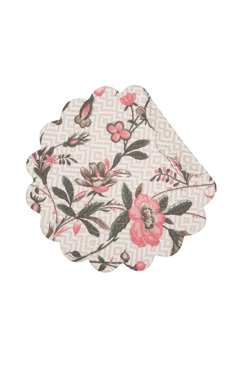 C&F Home Colonial Williamsburg Blair Garden Flowers 100% Cotton Round Set of 6 Placemats 17", Alternate, color, Brown