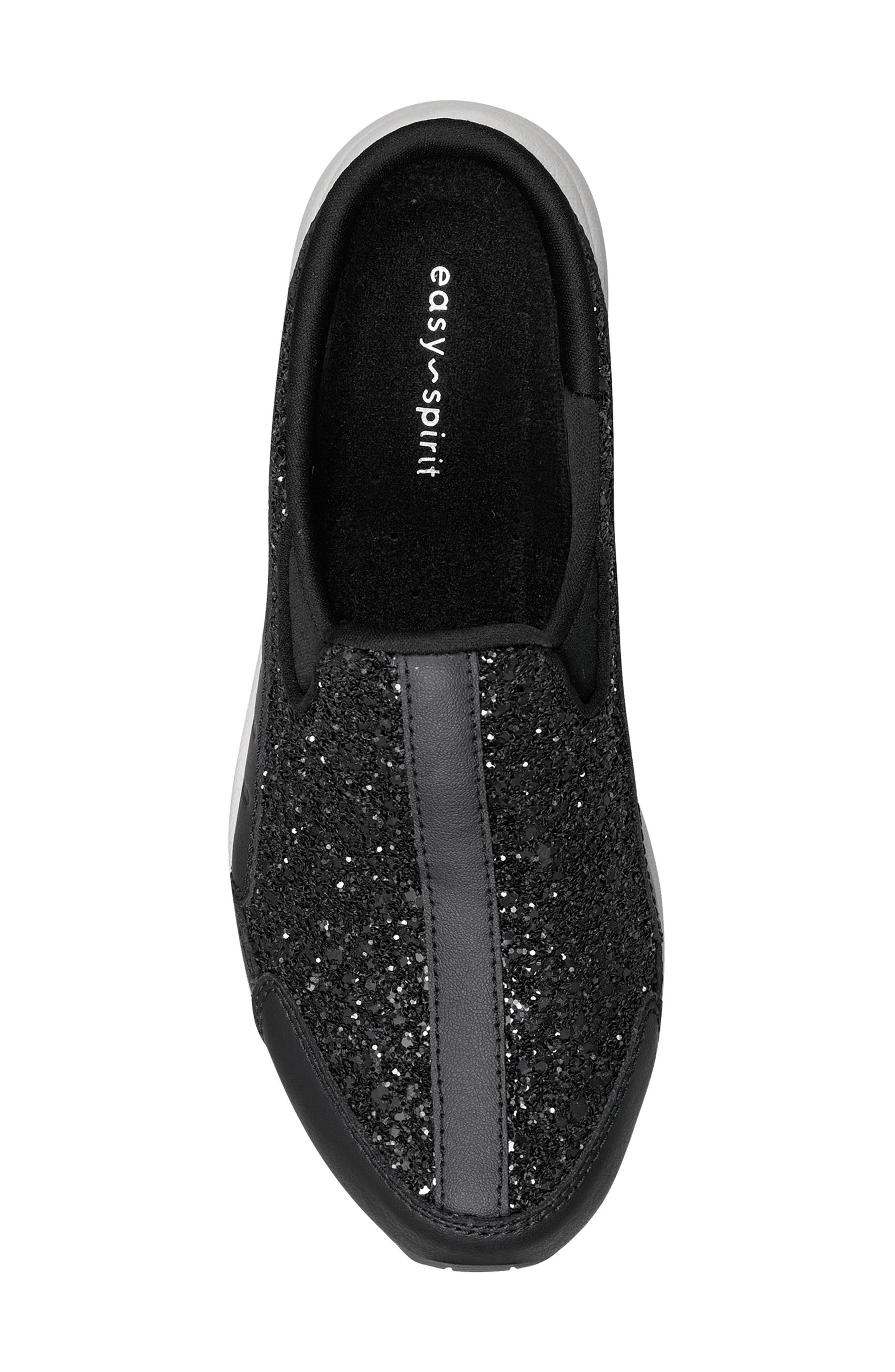 Traveltime Glitter Slip-On Sneaker, Alternate, color, BLACK