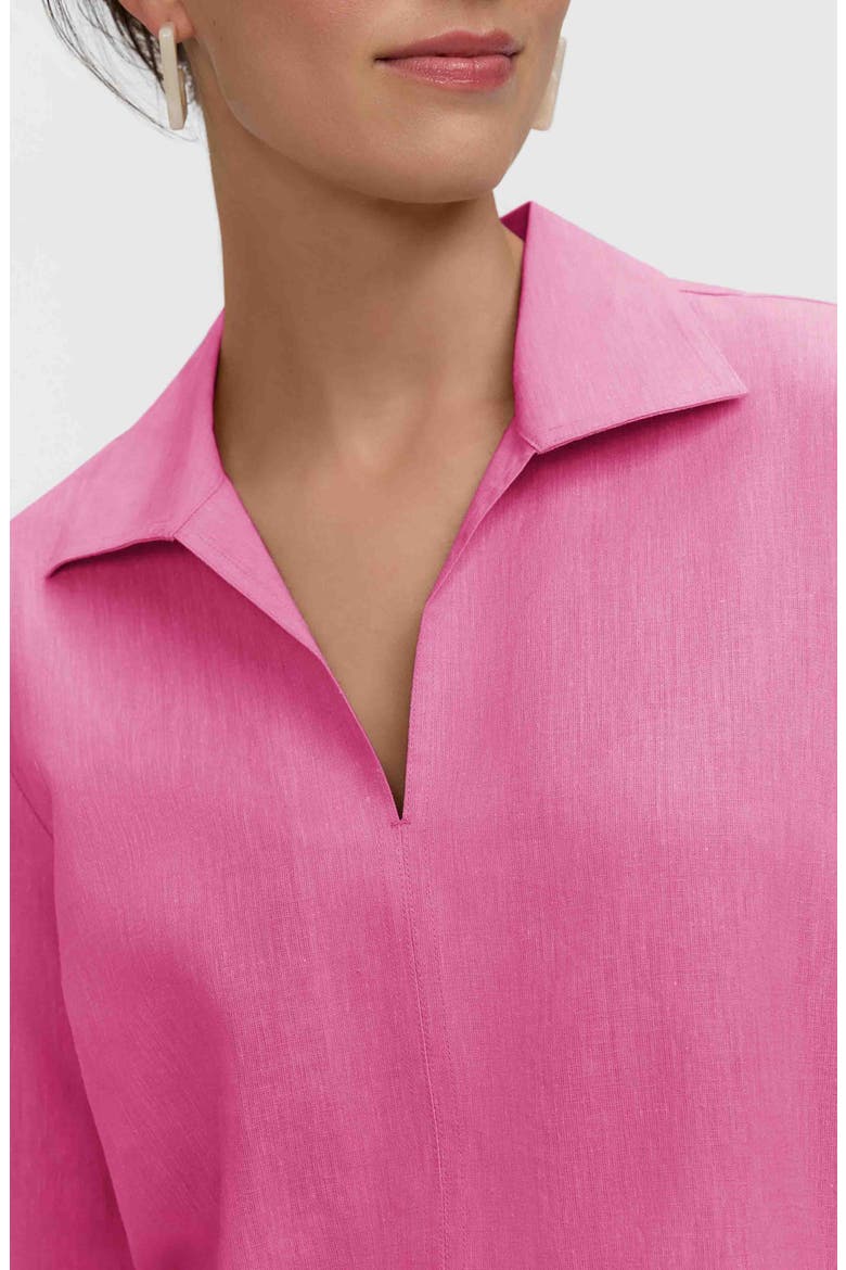 Agnes Linen Blend Top, Alternate, color, COSMO PINK
