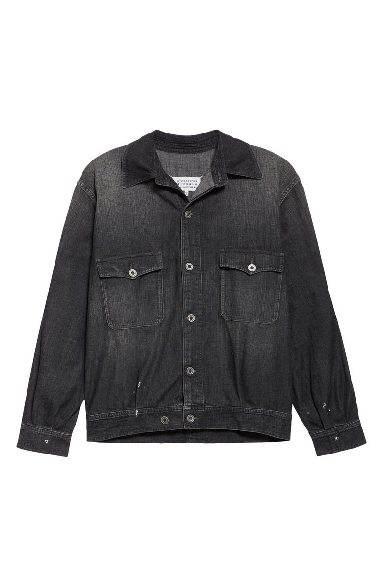 Maison Margiela Distressed Denim Jacket, Alternate, color, Black