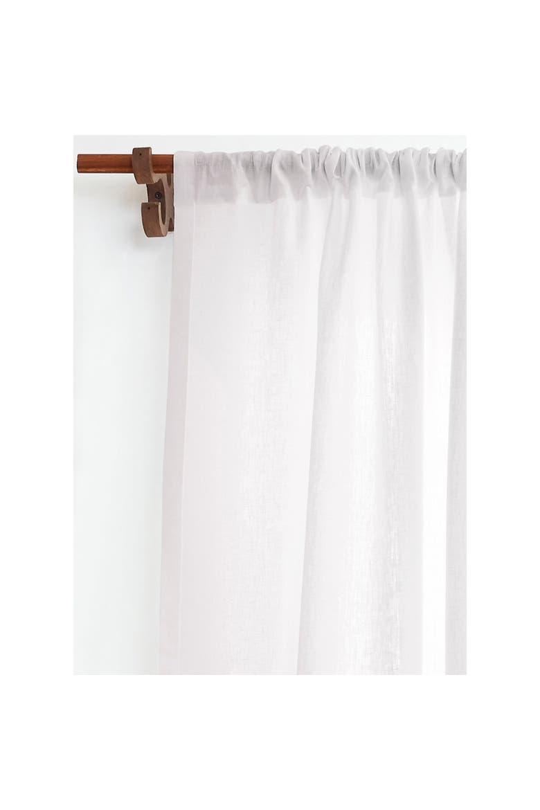 Linen Curtain Light Filtering Rod Pocket Curtain - 1 Panel, Alternate, color, White