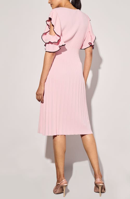 Ming Wang Ruffle Rib Midi Dress