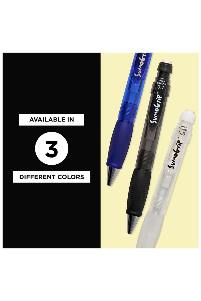 SumoGrip Ergonomic Mechanical Pencil, 0.9 mm, Clear, 3 Pack., Alternate, color, Multicolor