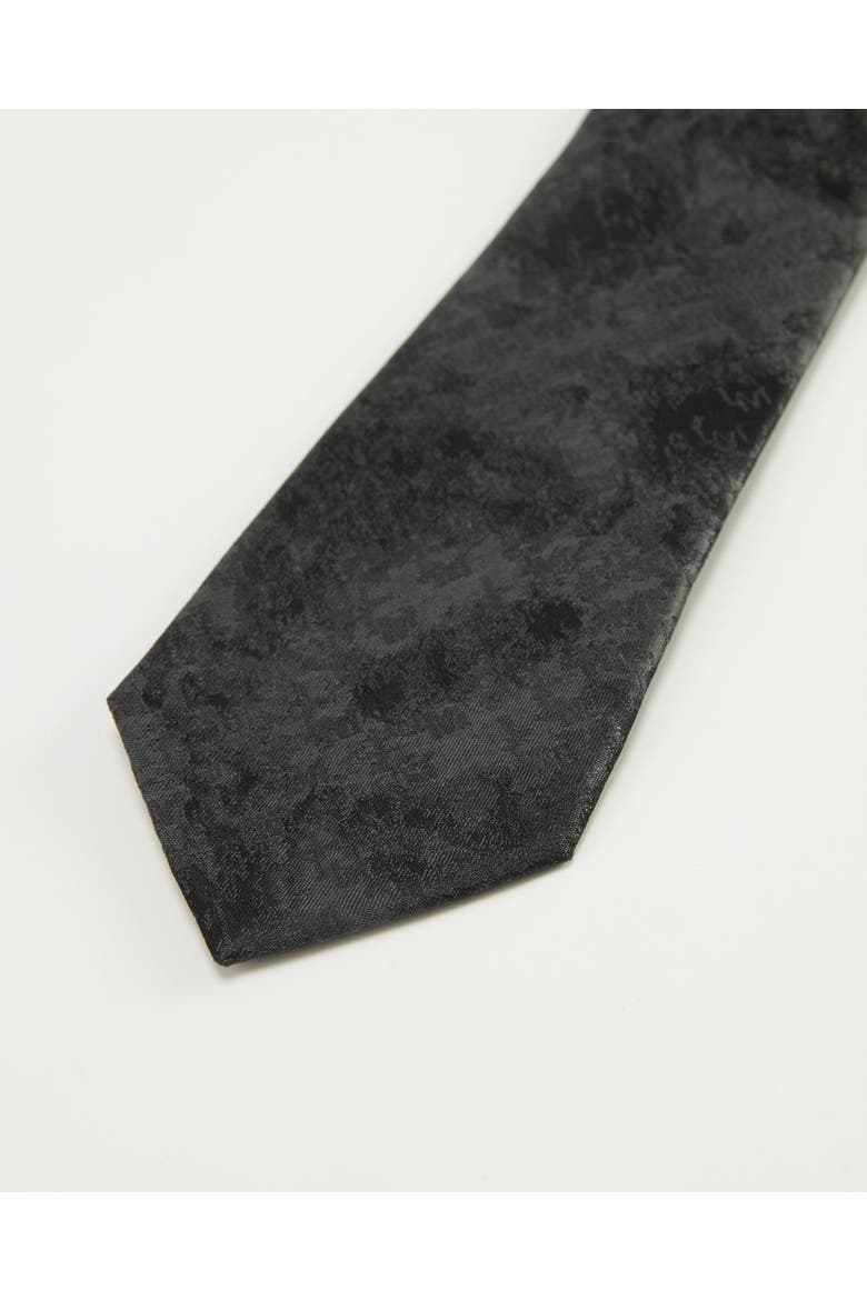 Marble Cloud Silk Jacquard Tie, Alternate, color, Obsidian