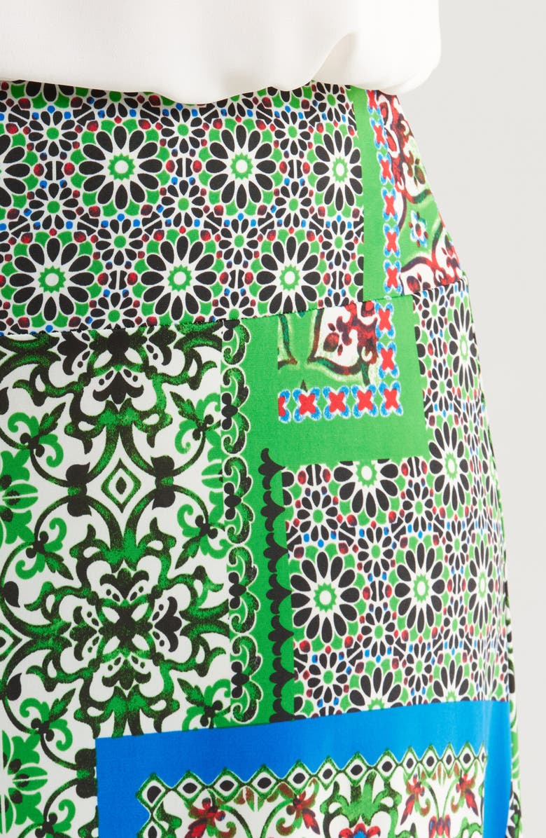 24seven Comfort Apparel Scarf Print Jersey Maxi Skirt, Alternate, color, 