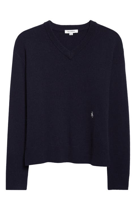 SRC Monogram Cashmere & Wool V-Neck Sweater