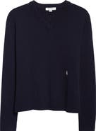 Sporty & Rich SRC Monogram Cashmere & Wool V-Neck Sweater