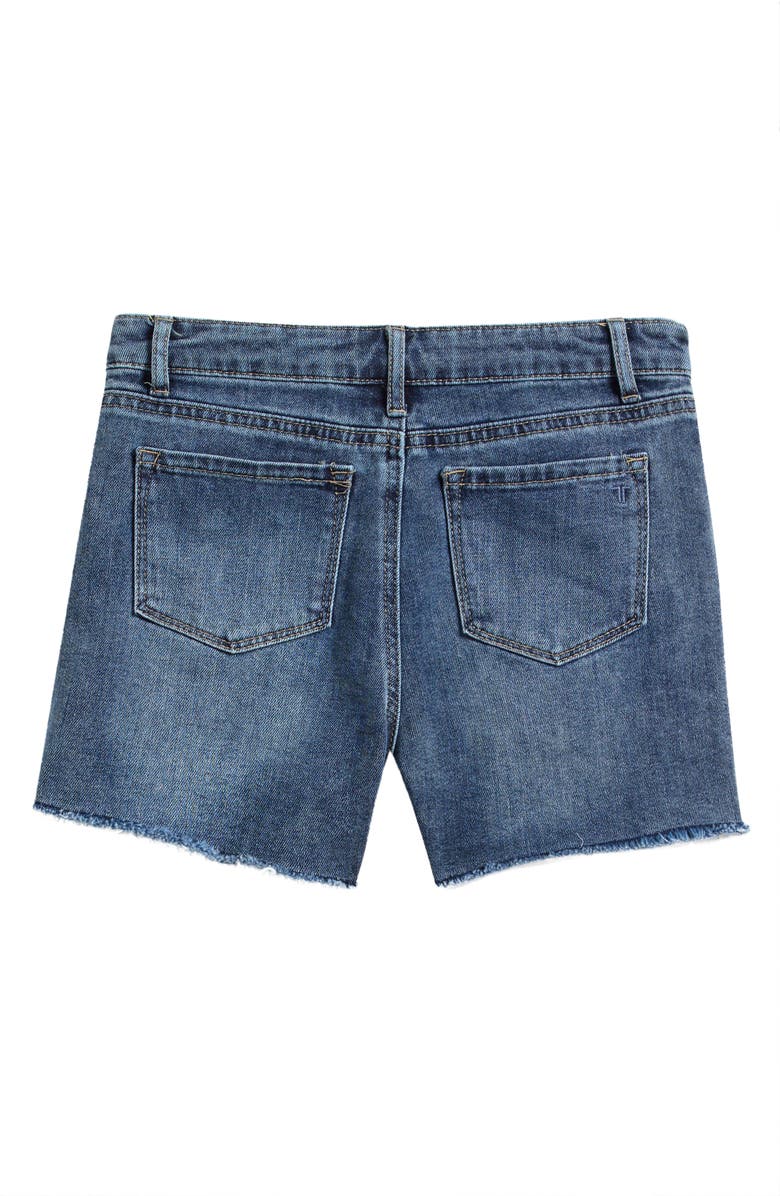 Tractr Kids' Distressed Stretch Denim Shorts, Alternate, color, Indigo
