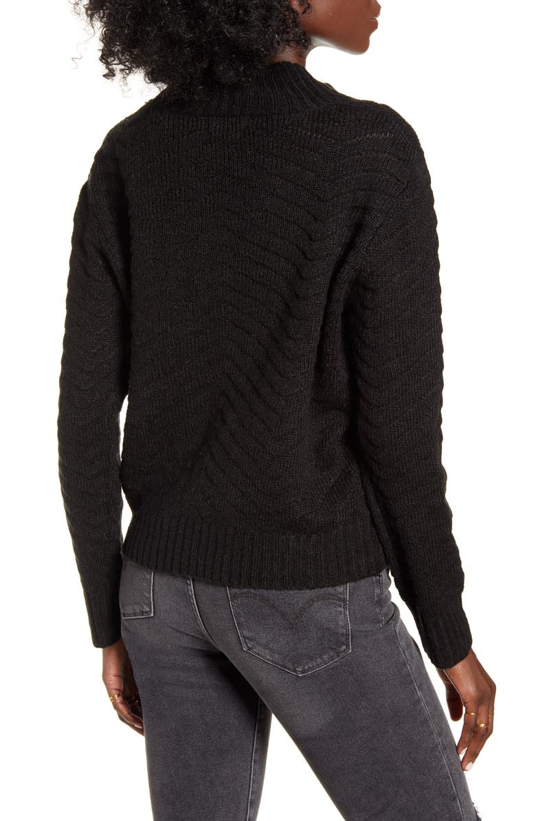 Dreamers by Debut Chevron Stitch Mock Neck Sweater, Alternate, color, 