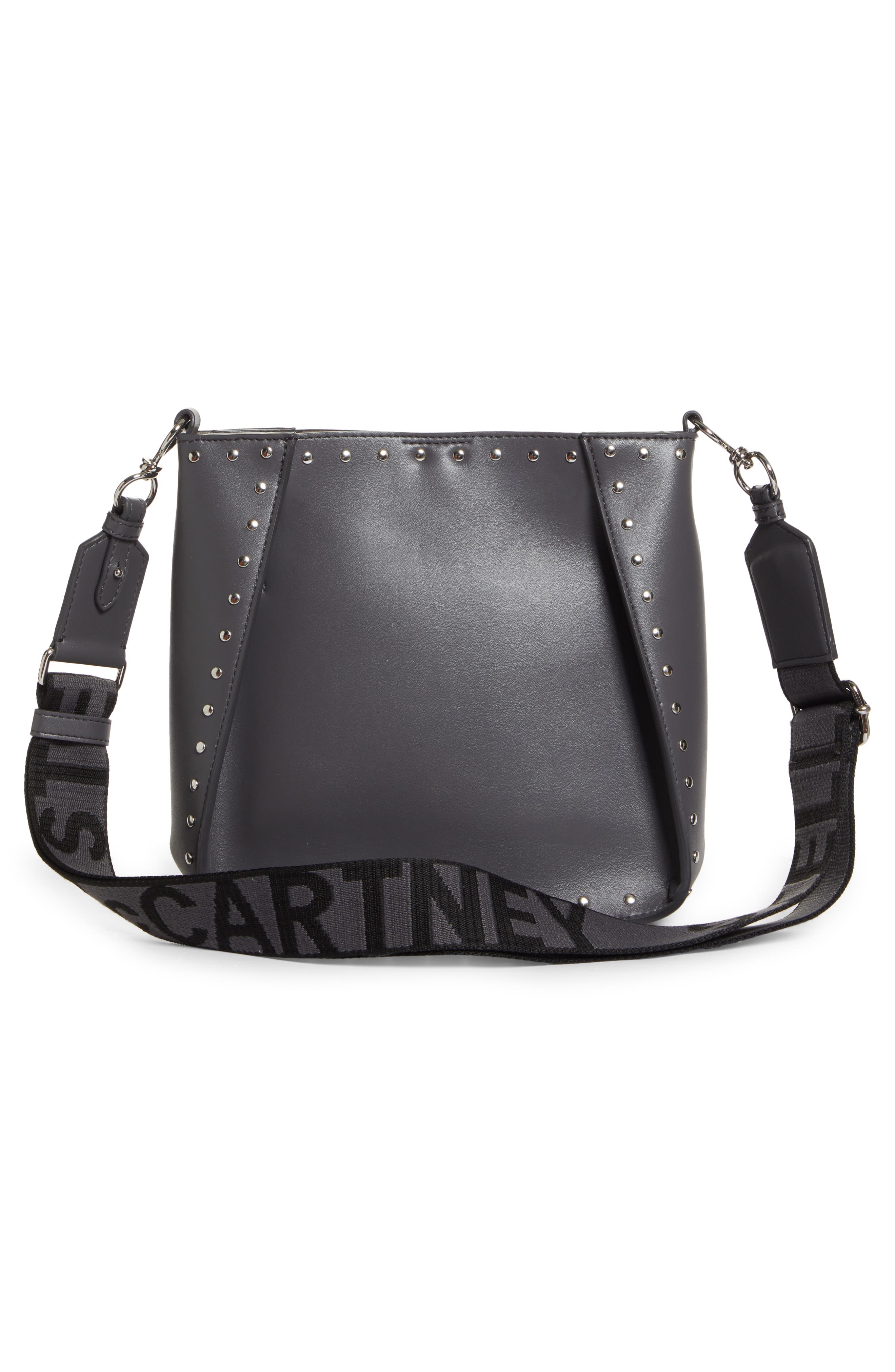 Medium Studded Faux Leather Hobo Bag, Alternate, color, SLATE
