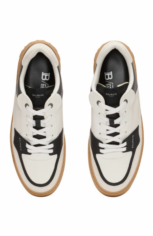 Balmain B-court Flip Leather Trainers In Gray