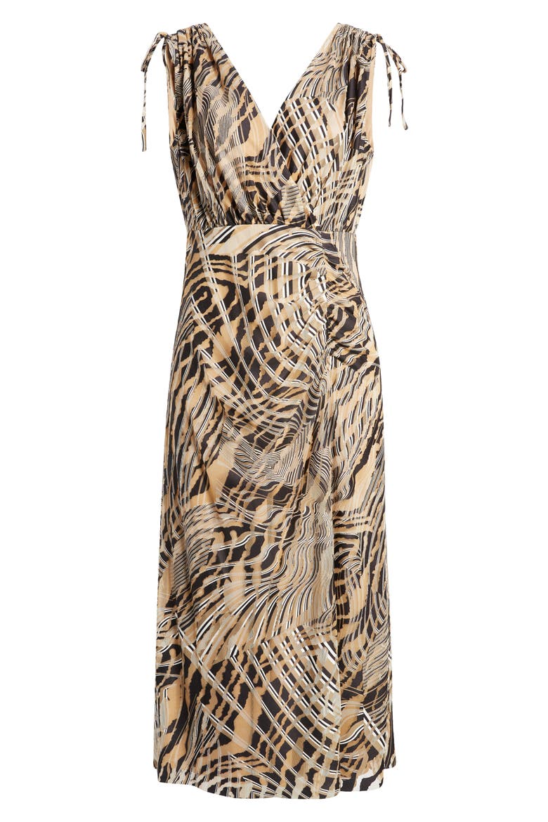 Abstract Print Tie Shoulder Dress, Alternate, color, ANNE BLACK MULTI