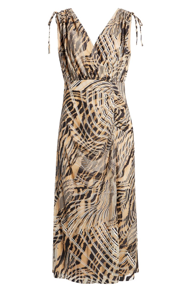 Anne Klein Abstract Print Tie Shoulder Dress, Alternate, color,