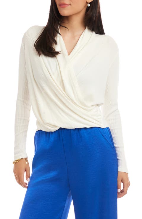 Drape Crossover Rib Top