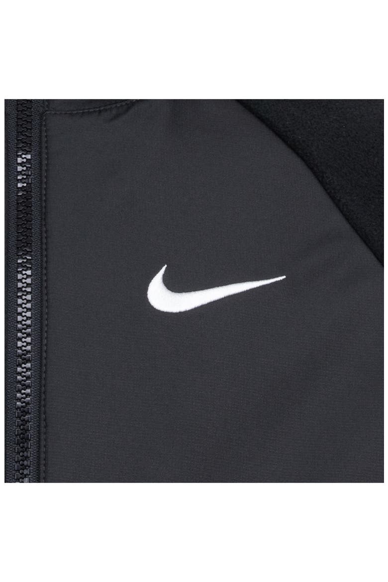 Kids' Mixed Media Fleece Zip Hoodie, Alternate, color, BLACK