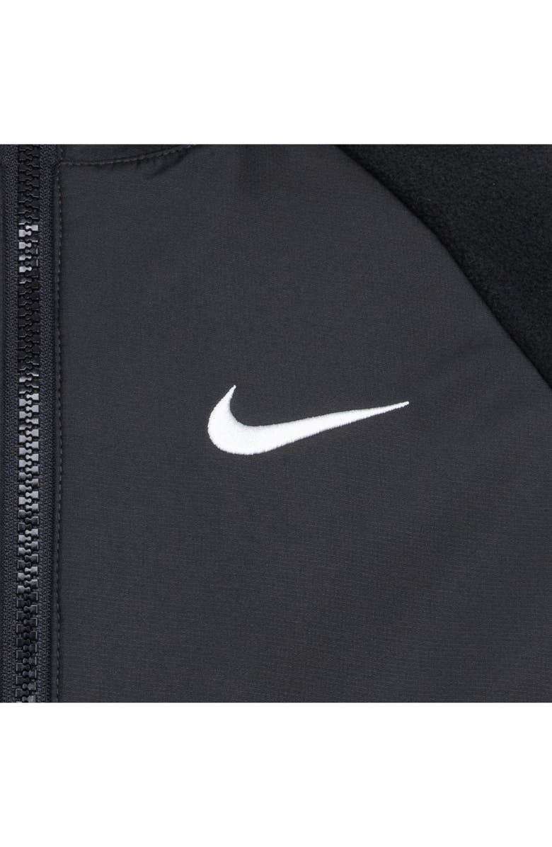 3 Brand Kids' Mixed Media Fleece Zip Hoodie, Alternate, color, Black