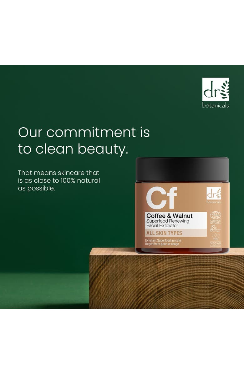 DR BOTANICALS Coffee Superfood Renewing Facial Exfoliator 60ml x 2 Duo Pack, Alternate, color, White