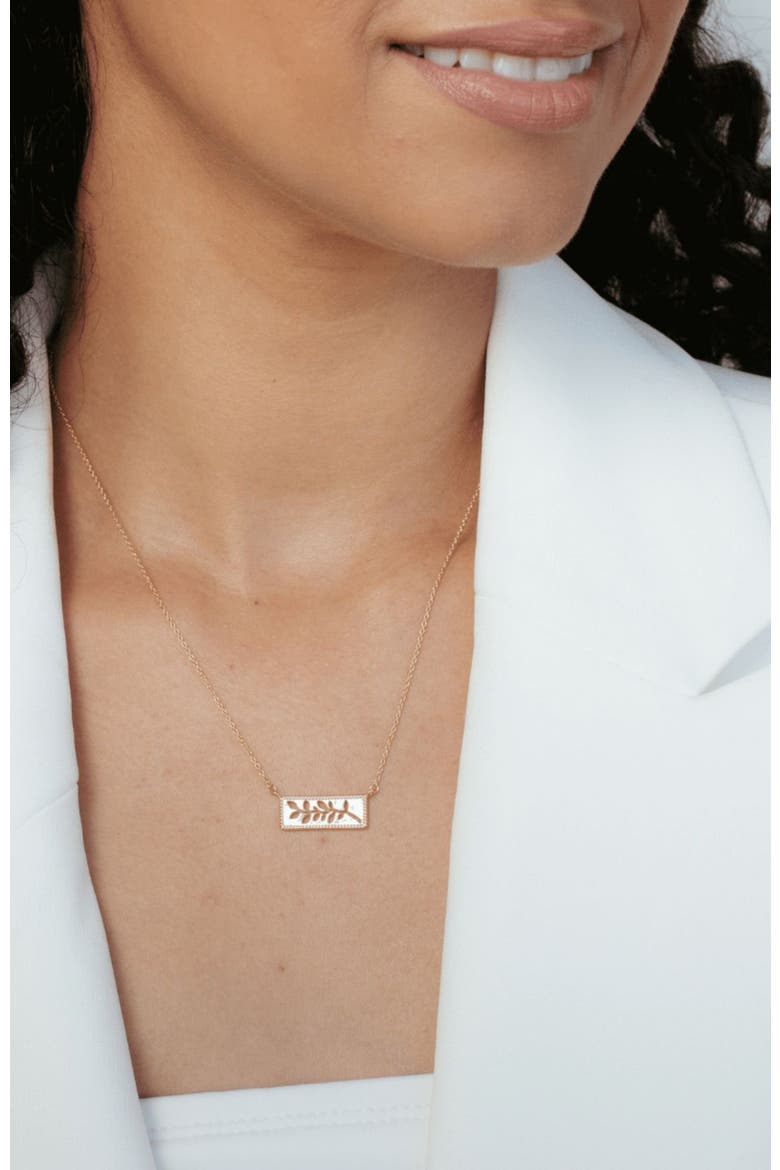 Olive Branch Necklace, Alternate, color, 18k Gold Plated