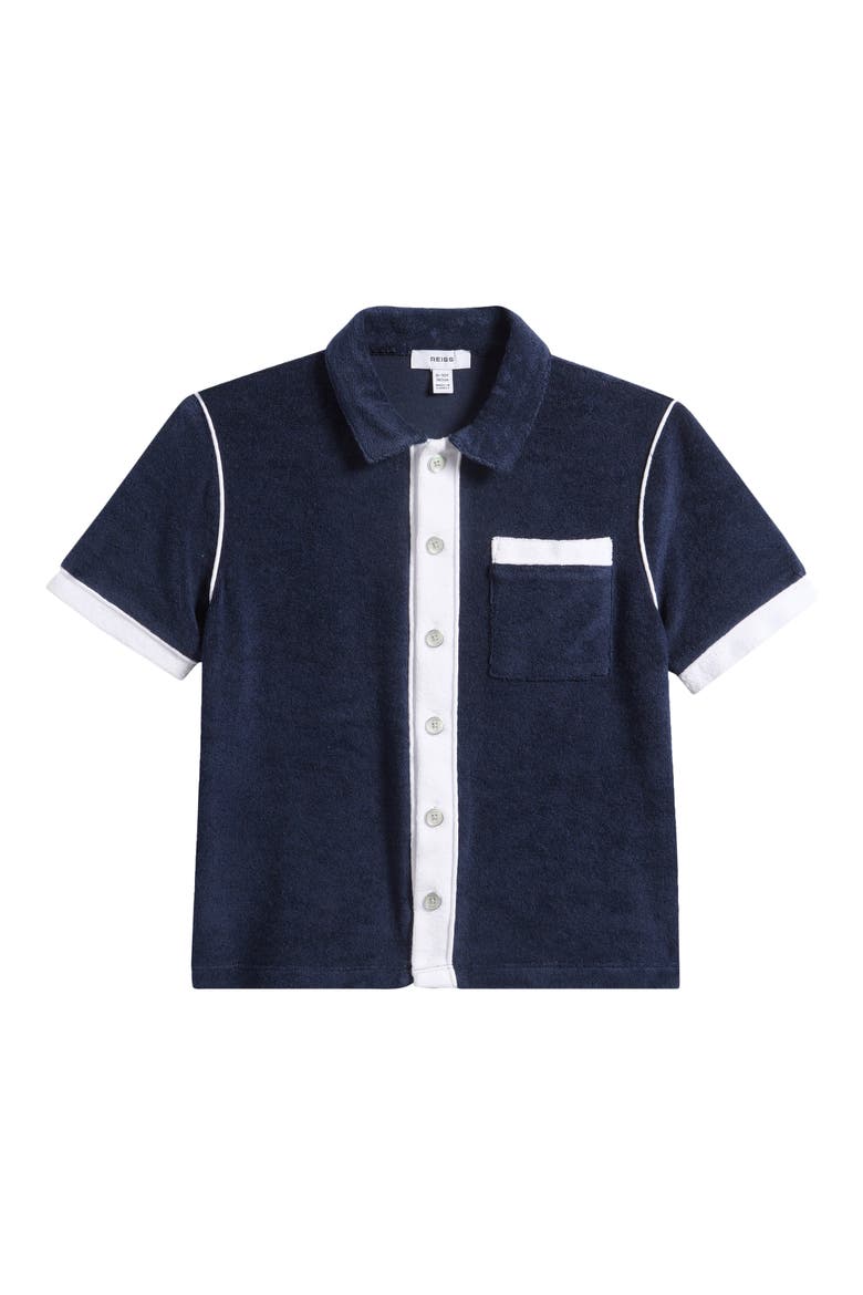 Kids' Micah Sr. Button-Up Shirt, Main, color, BLUE MULTI
