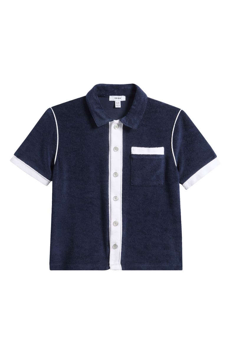 Reiss Kids' Micah Sr. Button-Up Shirt, Main, color, Blue Multi