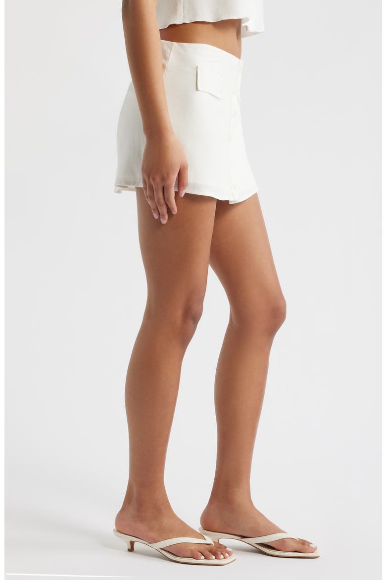 The Gracie Linen Blend Miniskirt, Alternate, color, WHITE
