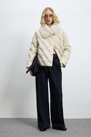 LUFIAN Lufian Women's Down Puffer Jacket With Removable Fur Collar