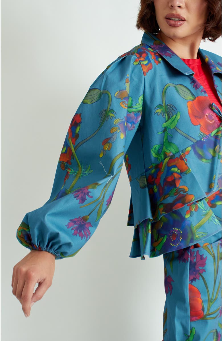 Florencia Davalos Lulu Jacket, Alternate, color, Pastel Blue Floral Vine