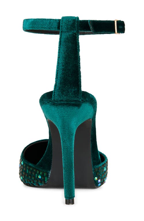 Azalea Wang Waraia Ankle Strap Pointed Toe Pump In Green