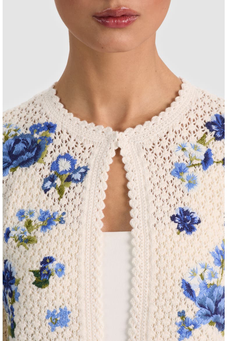 Anderson Floral Embroidered Cotton & Wool Cardigan, Alternate, color, FLEUR DE PARIS