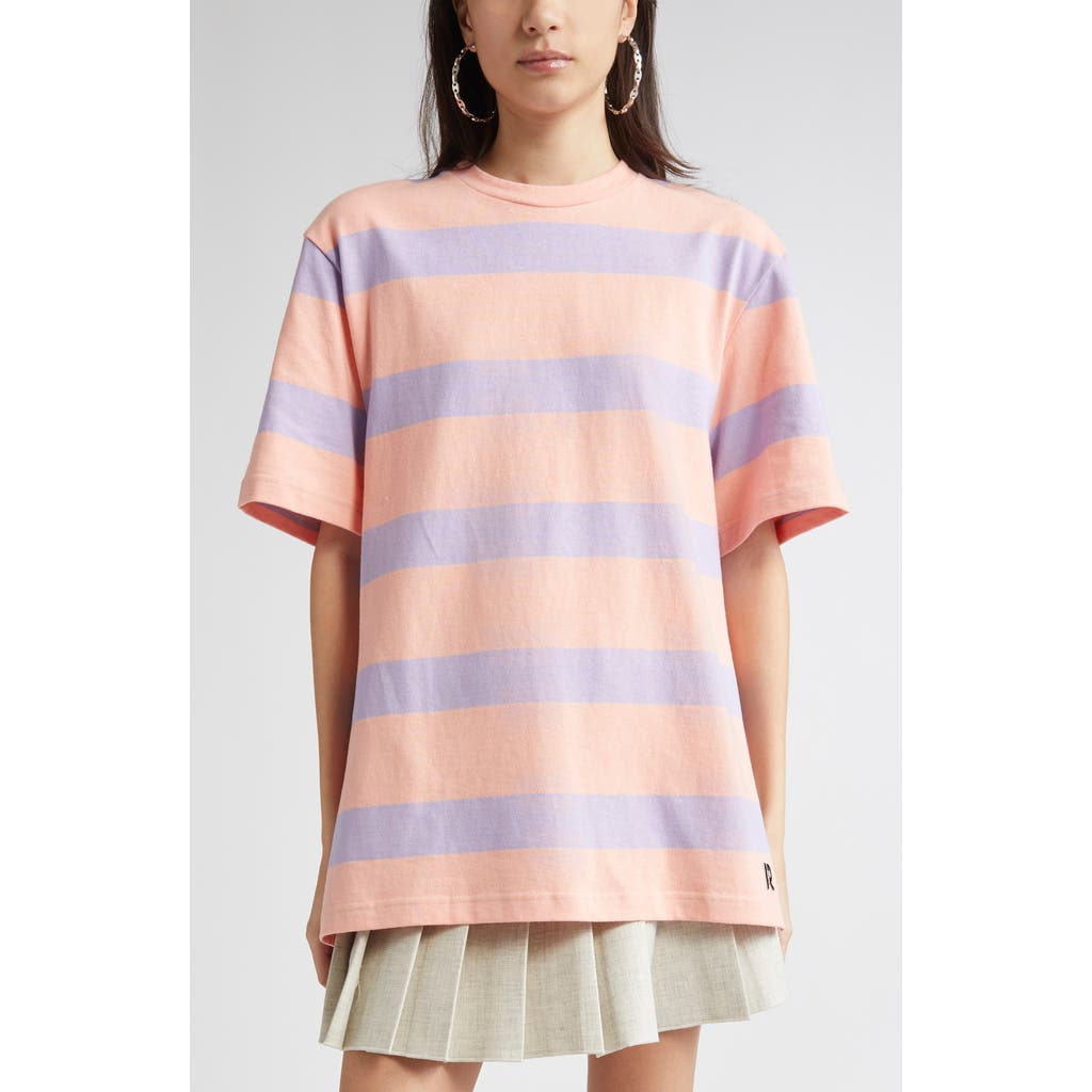 Rabanne Tee Shirt Stripes Peach And Lavander In Pink