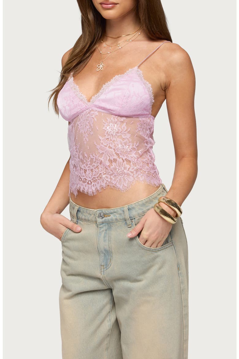 Ottilie Sheer Lace Satin Camisole, Alternate, color, LIGHT-PINK