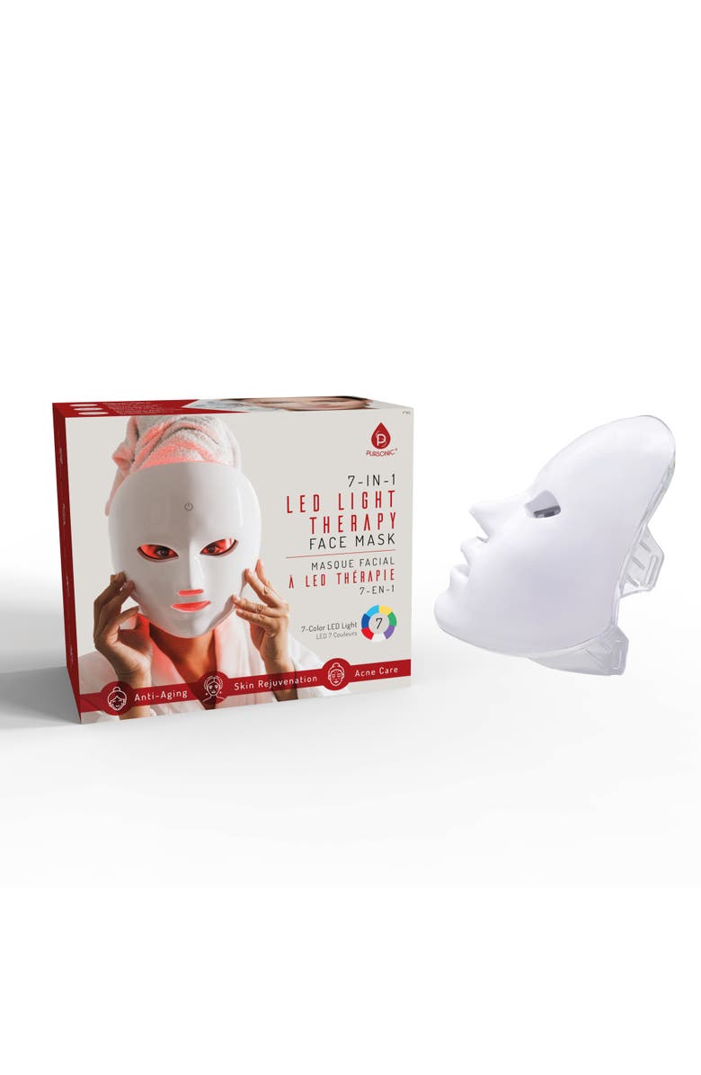 PURSONIC LED Light Therapy Face Mask 7 Color Skin Care Mask for Acne, Anti-Aging, Wrinkles & Rejuvenation, Main, color, White
