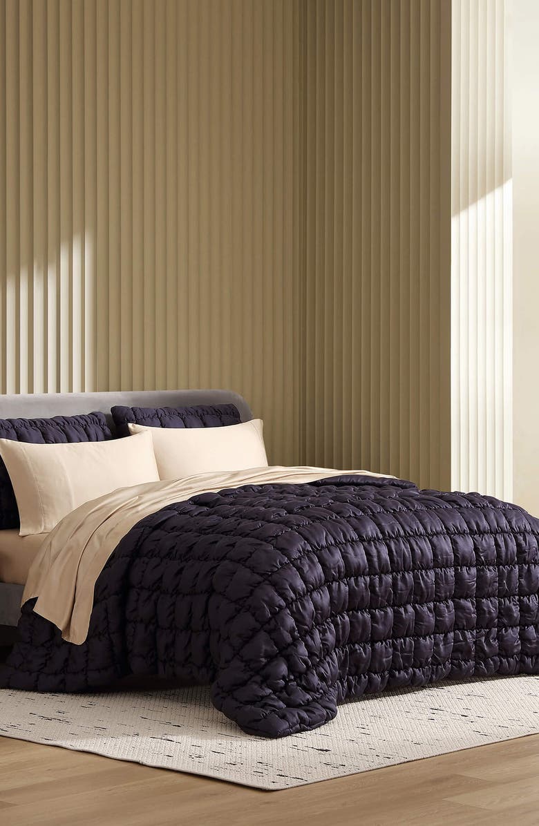 Sunday Citizen Puff Squares Set of 2 Pillow Shams, Alternate, color, Baritone Blue