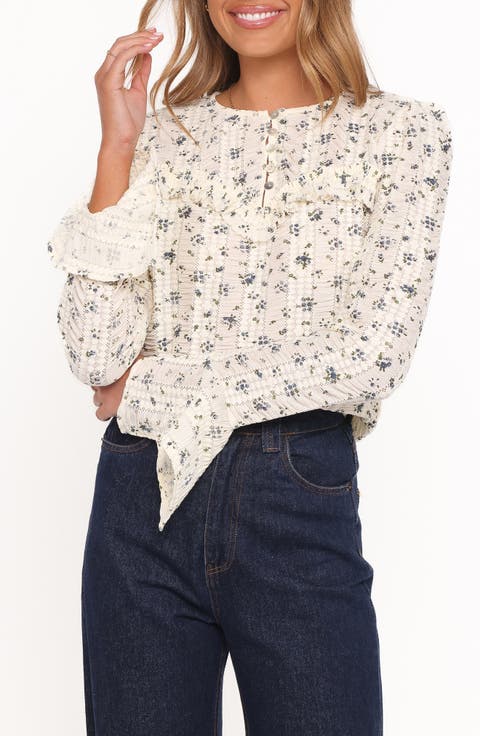 Dria Floral Ruffle Detail Top