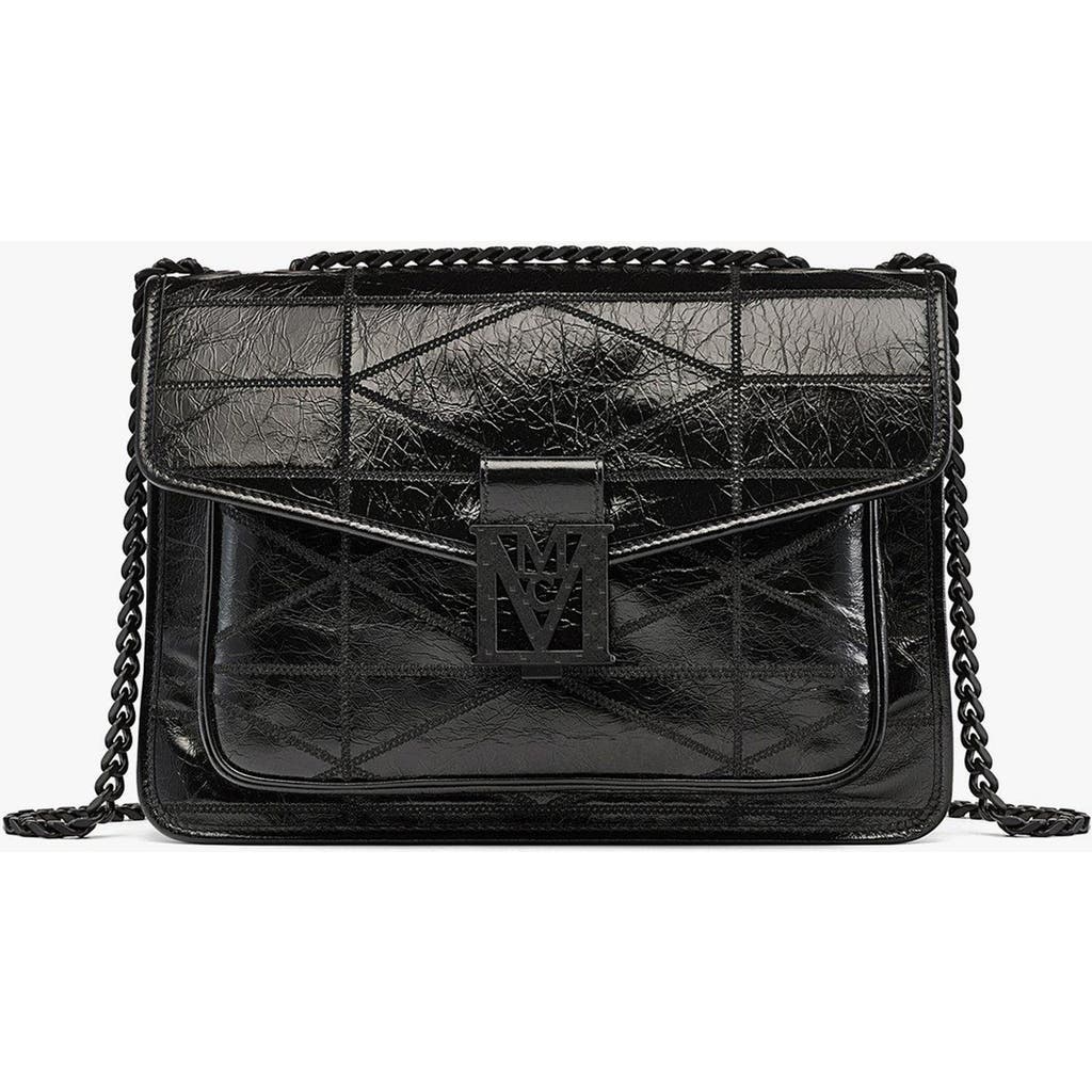 Mcm Travia Quilted Shoulder Bag In Black