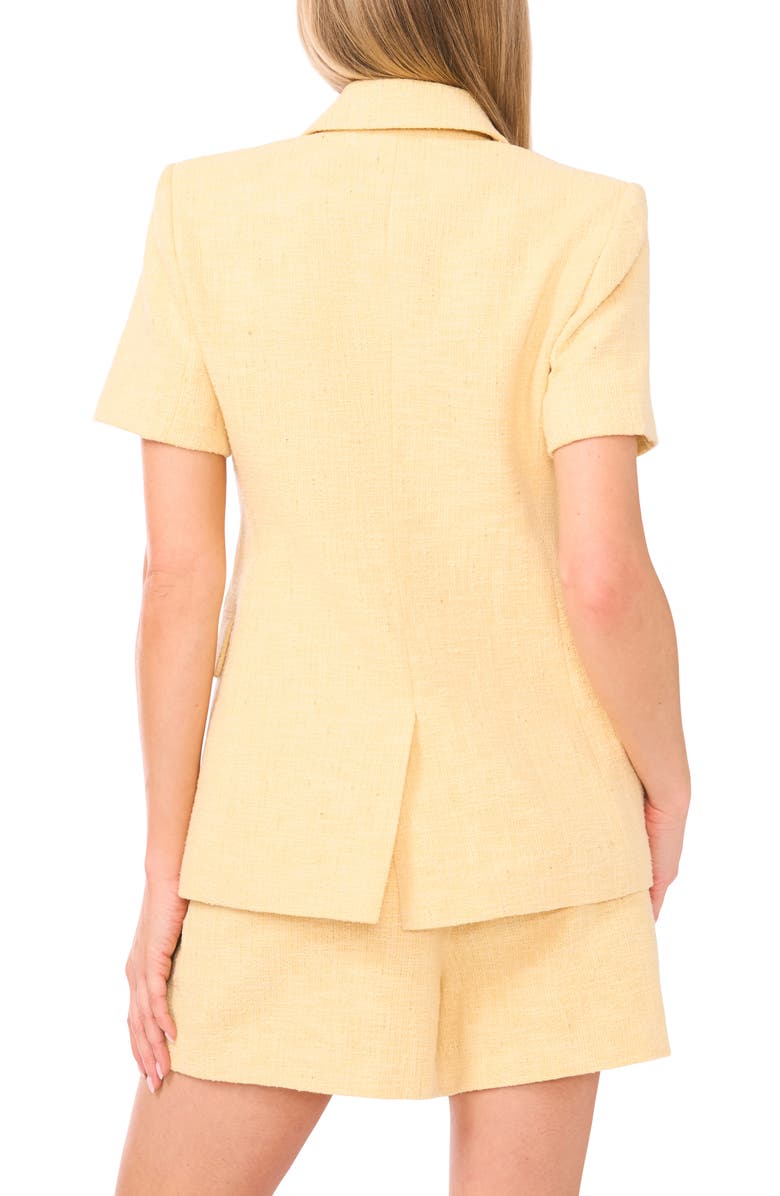 Ted Baker Eugenia Short Sleeve Cotton Blend Tweed Jacket, Alternate, color, Creamed Corn