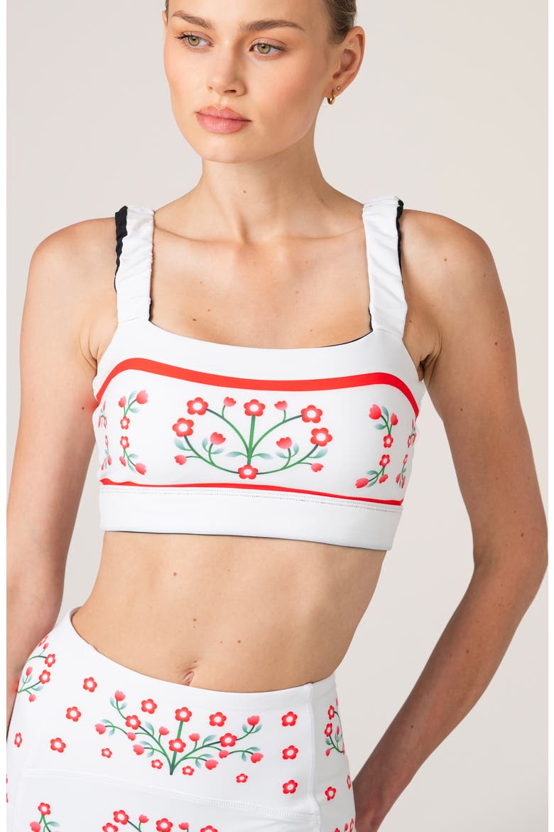 Day/Night Garden Reversible Ruched Sports Crop Top, Main, color, Black