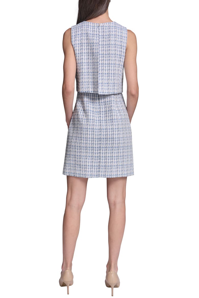 Sleeveless Tweed Popover Dress, Alternate, color, MYSTIC BLUE MULTI