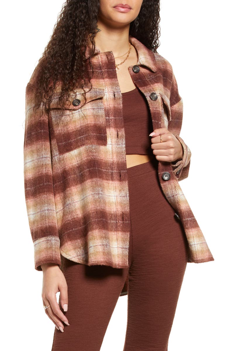 BP. Plaid Shirt Jacket, Main, color,