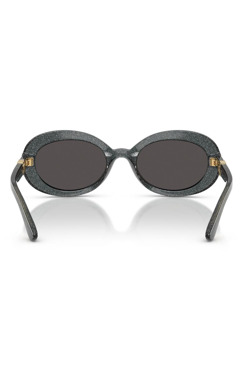 Dolce&Gabbana 49mm Oval Sunglasses, Alternate, color, Glitter Black / Dark Grey
